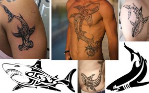tatuaje de tiburón maori